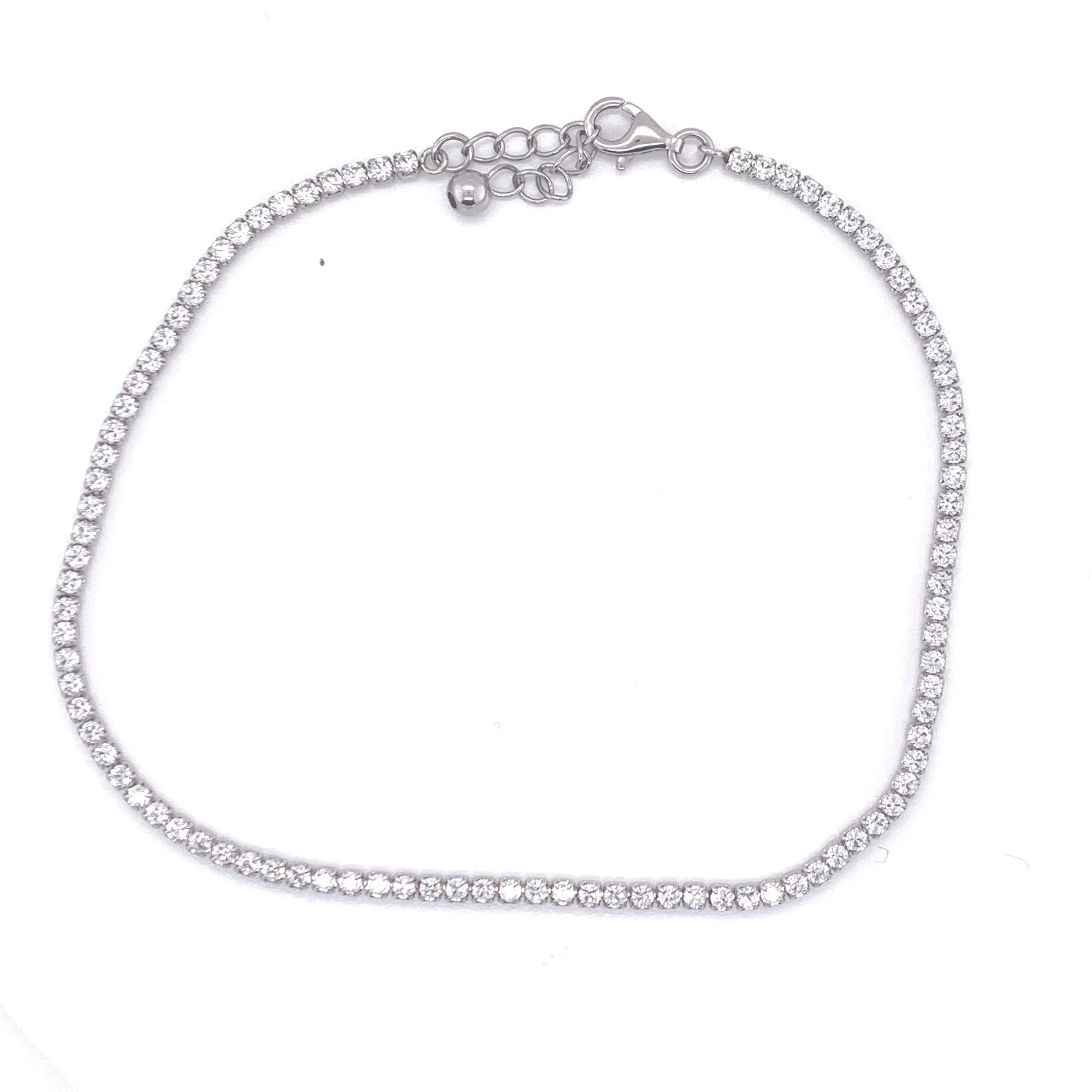 Cubic Zirconia Sterling Silver Tennis Bracelet