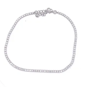 Cubic Zirconia Sterling Silver Tennis Bracelet