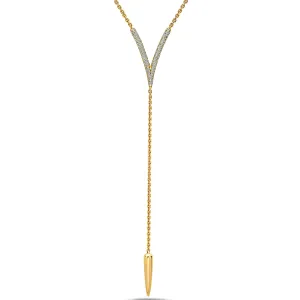 Diamond Drop V Tassel Necklace