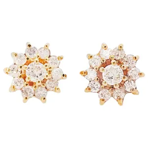 Diamond with Diamond Halo Earrings