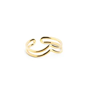 Double Peak Gold Toe Ring