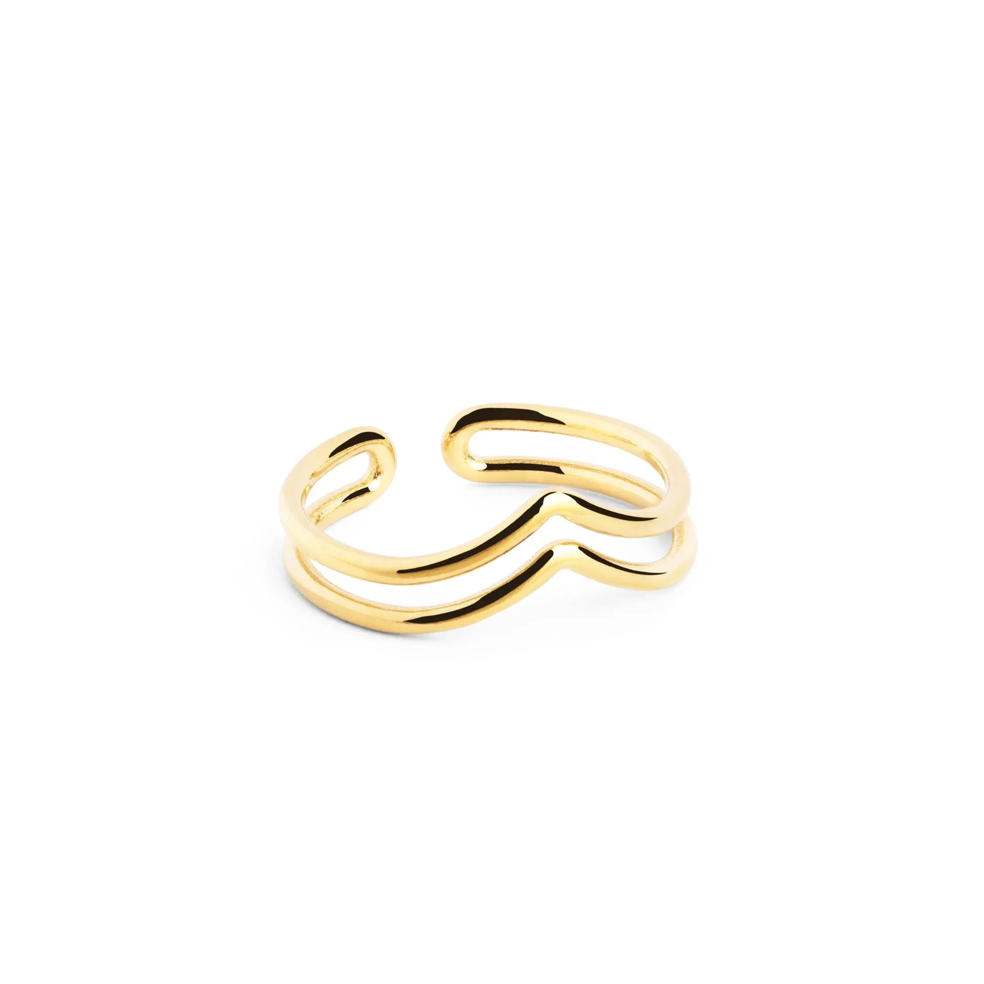 Double Peak Gold Toe Ring