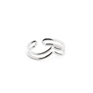 Double Peak Silver Toe Ring