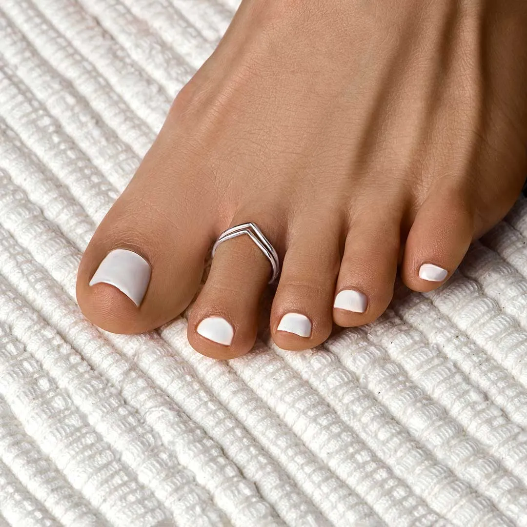 Double Peak Silver Toe Ring