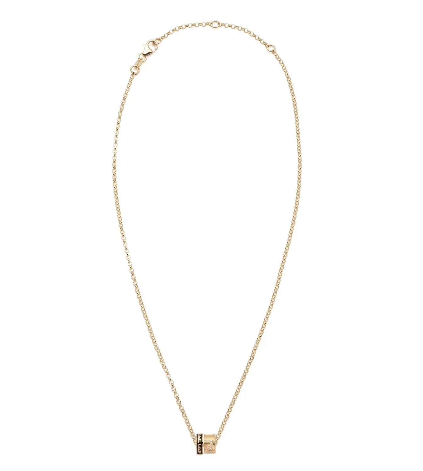 Dream & Pave Diamond Initial : Heart Beat Fine Belcher Chain Necklace