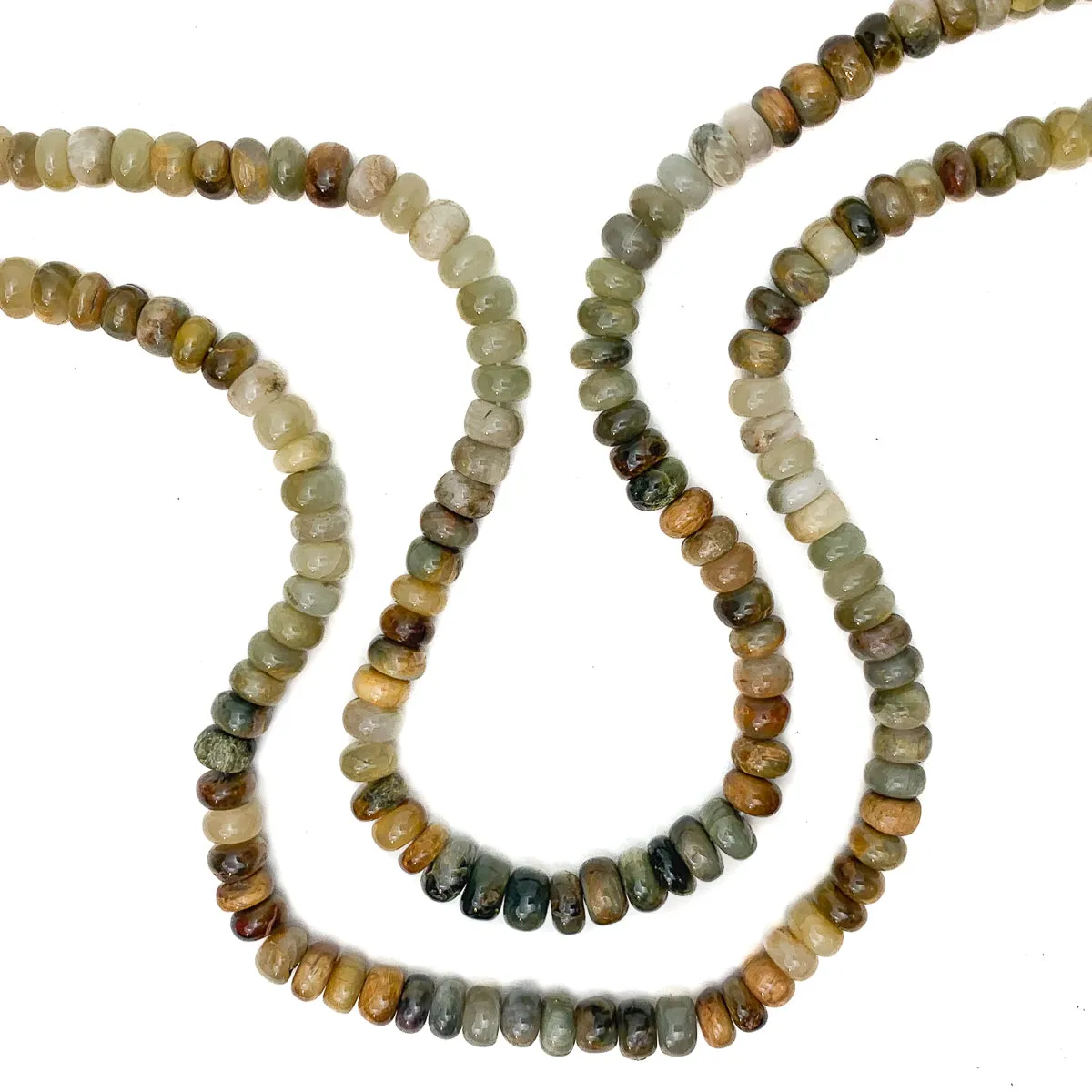 Eagle Eye Multi 8mm Smooth Rondelles Bead Strand