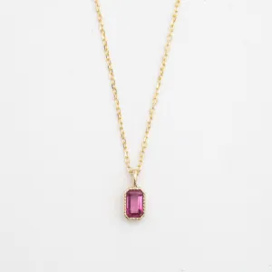 Emerald Cut Ruby Wisp Necklace