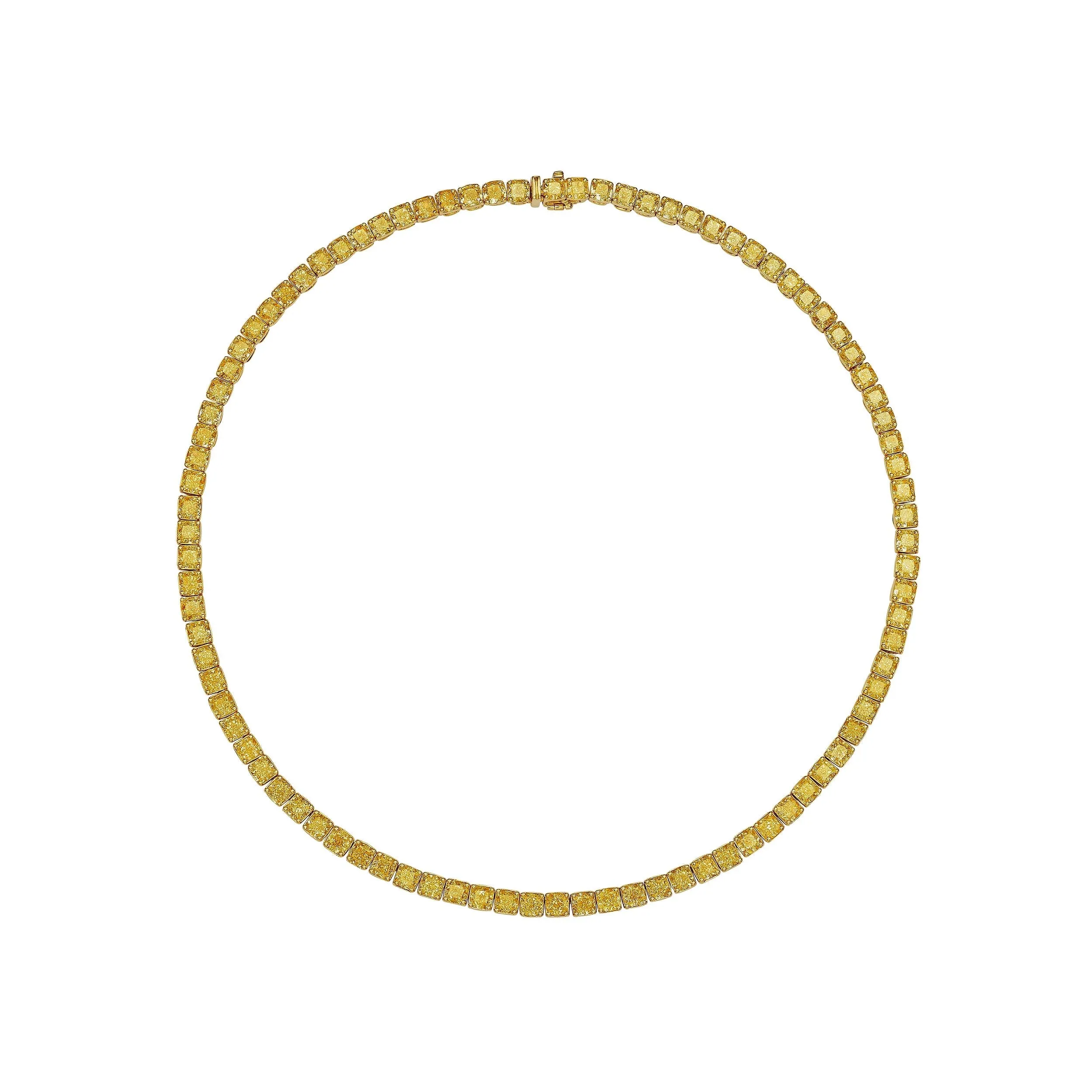 Fancy Intense Yellow Tennis Necklace, 36 CT