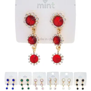 Fashion Rhinestone Drop Earrings 47281 (12 units)