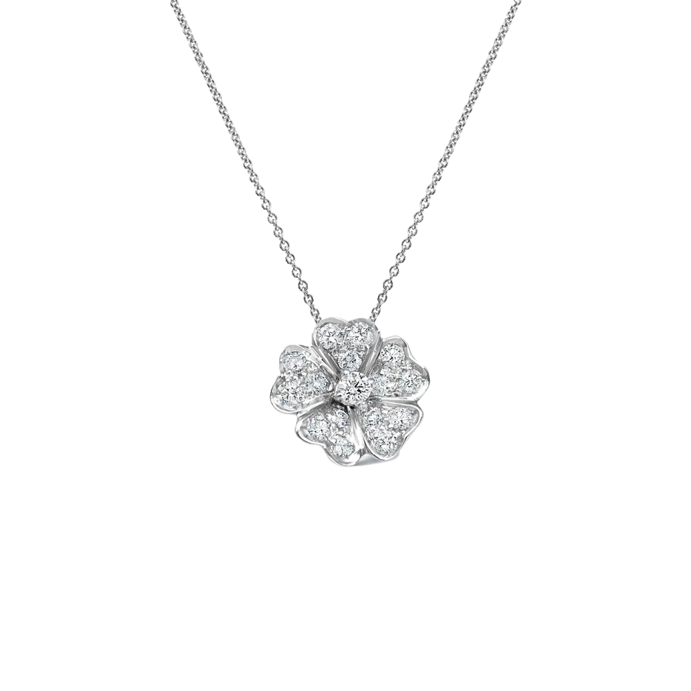 Flora 0.33ct Diamond White Gold Necklace