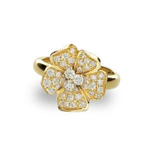 Flora 0.64ct Diamond Yellow Gold Ring