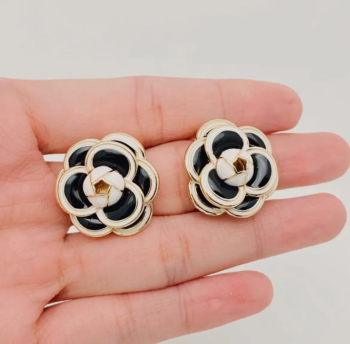 Flower Enamel Earrings