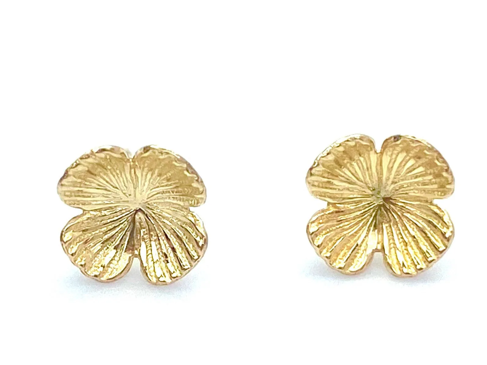 Four Leaf Clover Studs , Sterling Silver & 14K Gold Filled, Sku#1075-4