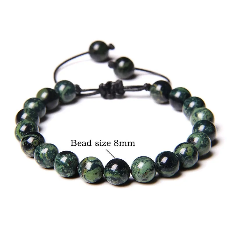 Garnets Stone Beads Bracelets Fashion Adjustable Braided Rope Bracelets Bangles Men Women Yoga Healing Balance Bracelets Jewelry