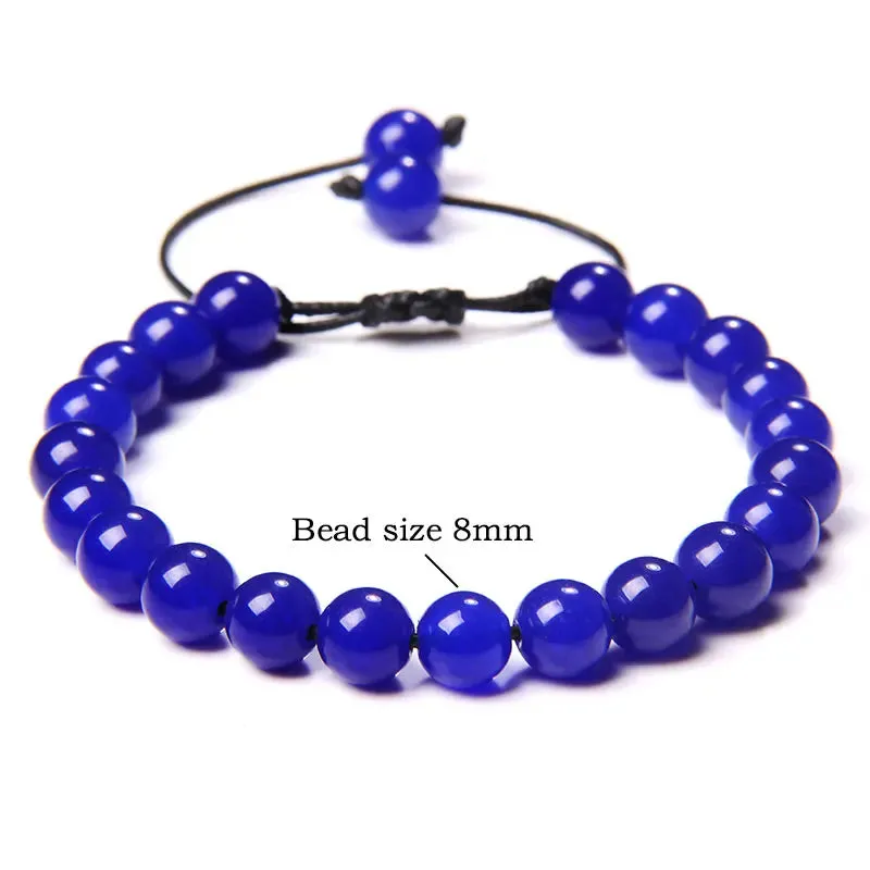 Garnets Stone Beads Bracelets Fashion Adjustable Braided Rope Bracelets Bangles Men Women Yoga Healing Balance Bracelets Jewelry