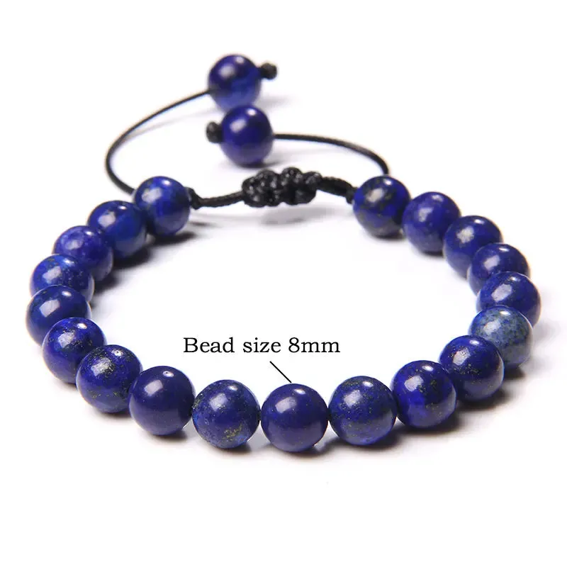 Garnets Stone Beads Bracelets Fashion Adjustable Braided Rope Bracelets Bangles Men Women Yoga Healing Balance Bracelets Jewelry