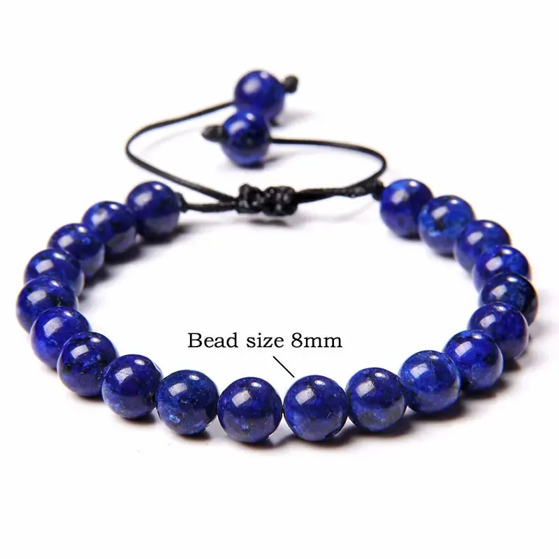 Garnets Stone Beads Bracelets Fashion Adjustable Braided Rope Bracelets Bangles Men Women Yoga Healing Balance Bracelets Jewelry