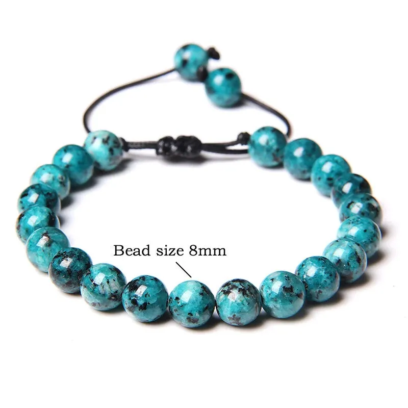 Garnets Stone Beads Bracelets Fashion Adjustable Braided Rope Bracelets Bangles Men Women Yoga Healing Balance Bracelets Jewelry