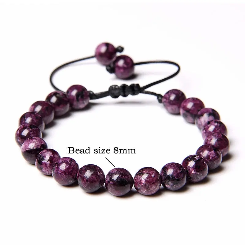 Garnets Stone Beads Bracelets Fashion Adjustable Braided Rope Bracelets Bangles Men Women Yoga Healing Balance Bracelets Jewelry