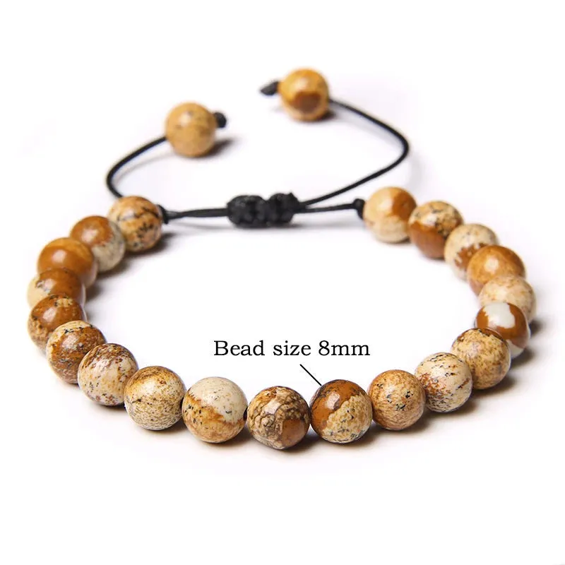 Garnets Stone Beads Bracelets Fashion Adjustable Braided Rope Bracelets Bangles Men Women Yoga Healing Balance Bracelets Jewelry