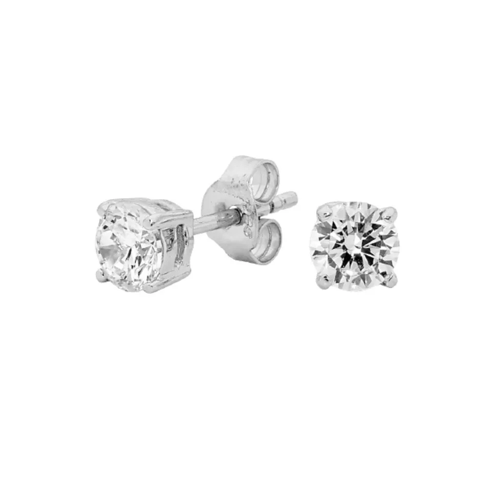 Georgini Sterling Silver 5mm Clear Stud Earrings