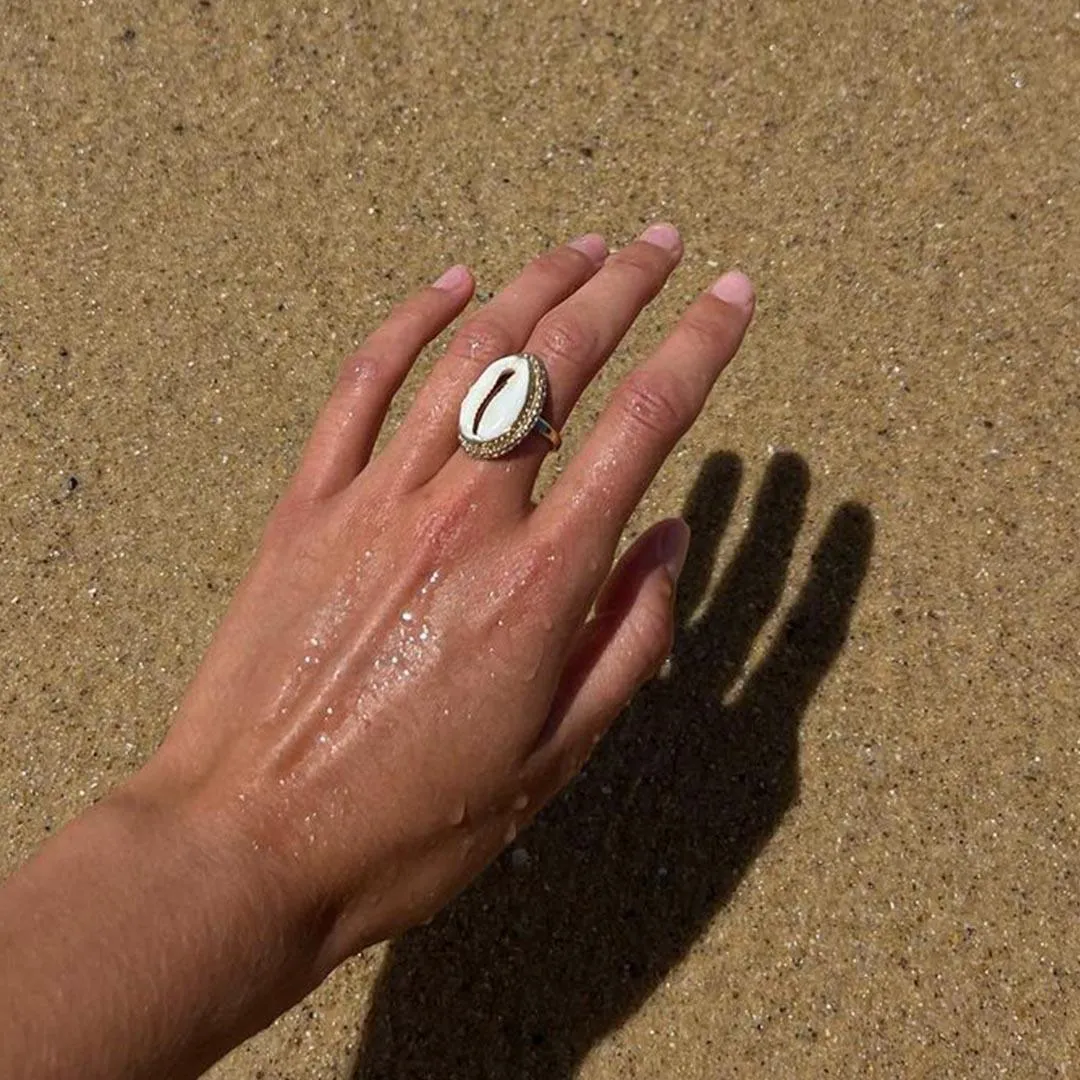 Gold Cowrie Shell Ring