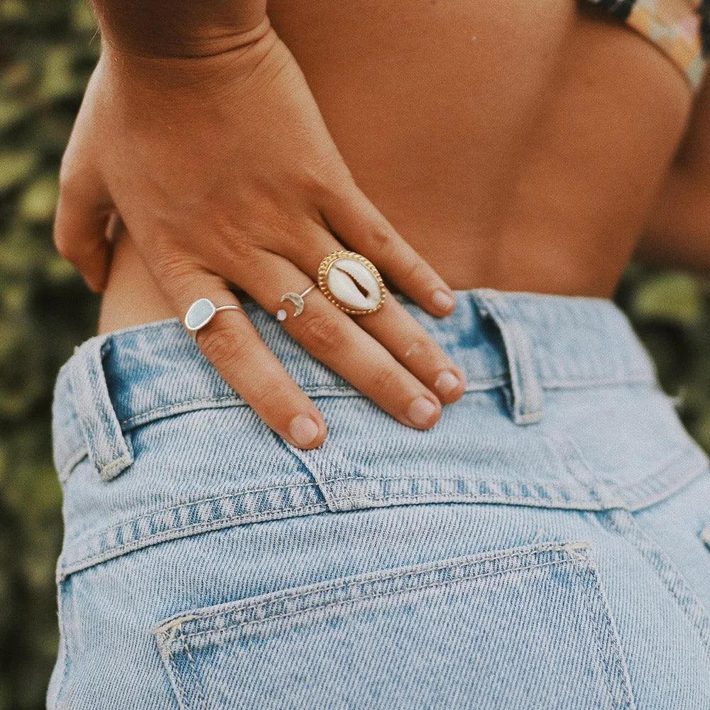 Gold Cowrie Shell Ring