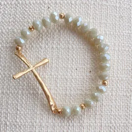 Gold Cross Beaded Bracelet