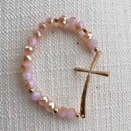 Gold Cross Beaded Bracelet