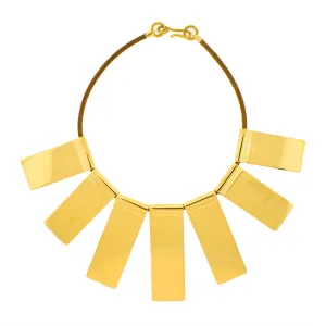 Gold Plated Bronze Plaque Necklace