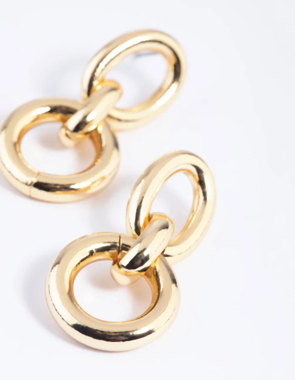 Gold Plated Link Drop Earrings