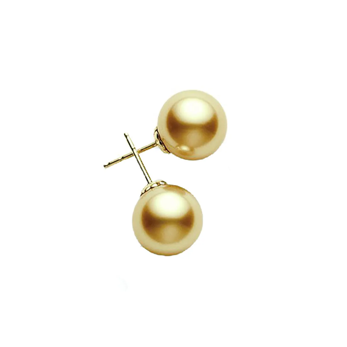 Golden South Sea Stud Earrings 18K Yellow Gold