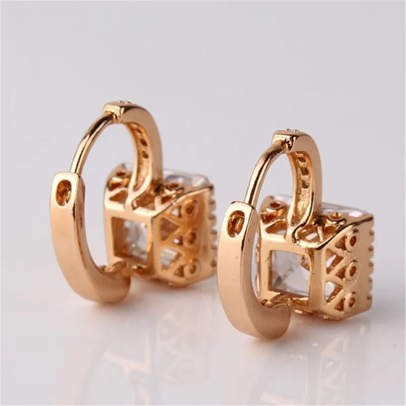 Good Quality Jewelry Earrings for Womens New Shiny Rhinestone Gem Hoop Earing Ladies Wedding Jewellery Earrings