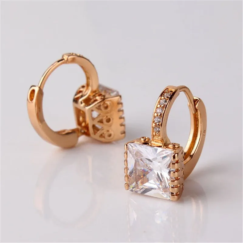 Good Quality Jewelry Earrings for Womens New Shiny Rhinestone Gem Hoop Earing Ladies Wedding Jewellery Earrings