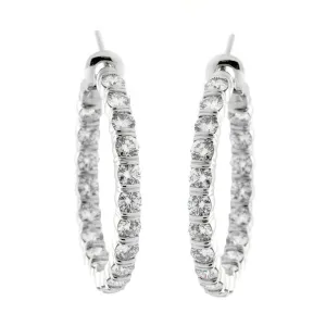 Harry Winston 5.46 Ct Diamond Platinum Hoop Earrings