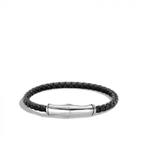 JOHN HARDY SILVER BAMBOO MEN'S STATION BRACELET