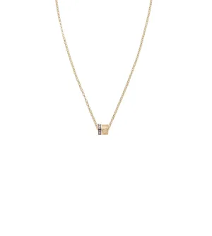 Karma & Pave Diamond Initial : Heart Beat Fine Belcher Chain Necklace