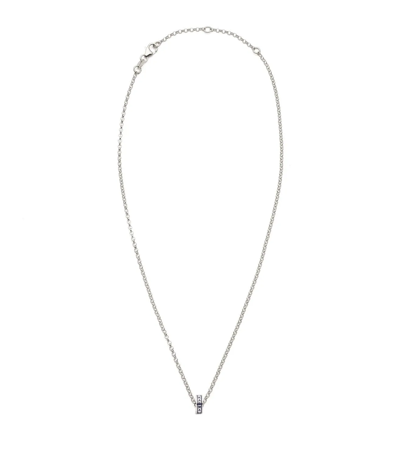 Karma : Heart Beat Fine Belcher Chain Necklace White Gold