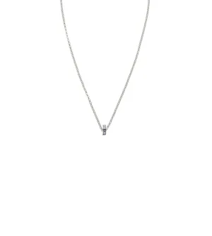 Karma : Heart Beat Fine Belcher Chain Necklace White Gold