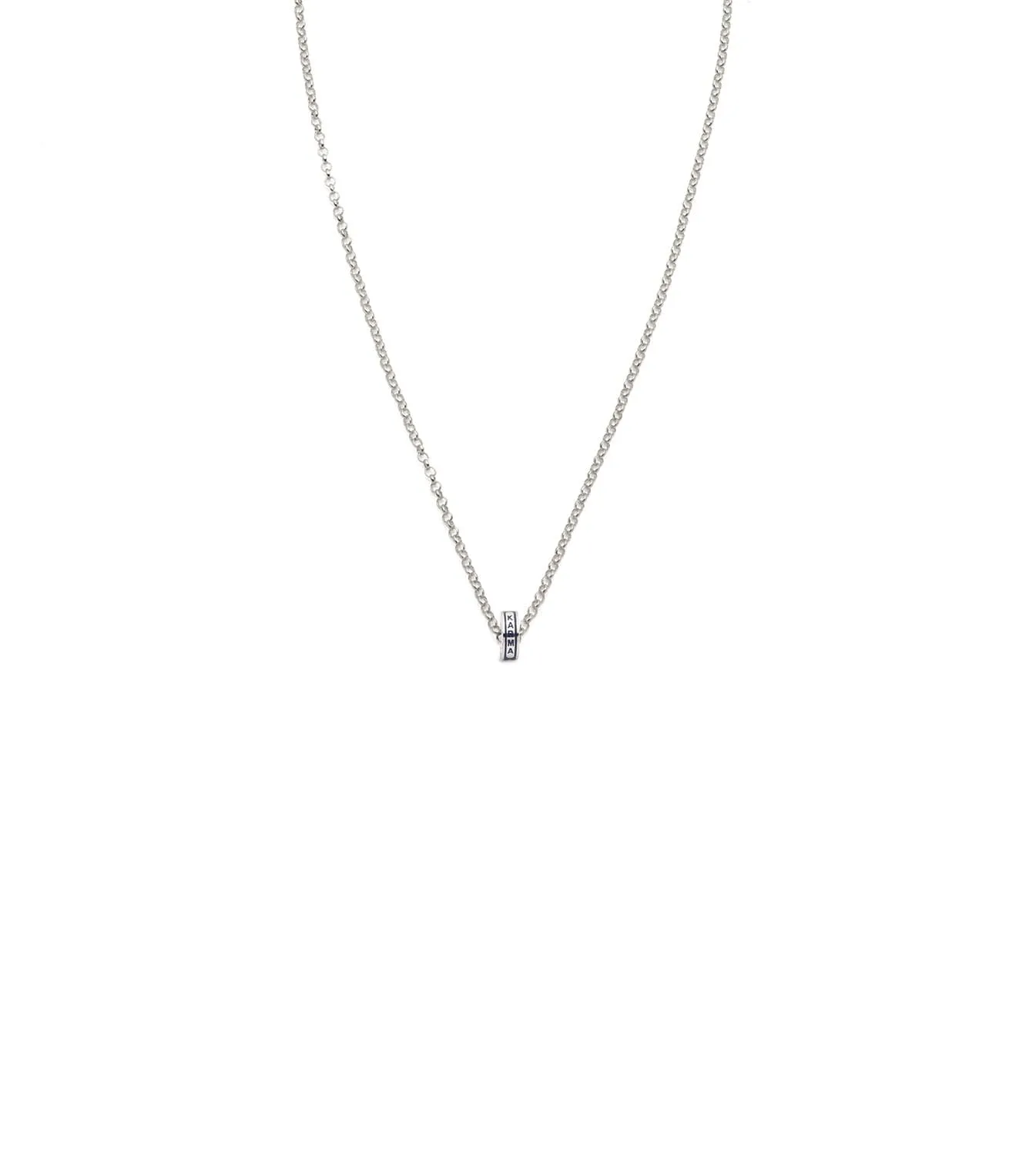 Karma : Heart Beat Fine Belcher Chain Necklace White Gold