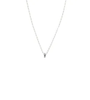 Karma : Heart Beat Super Fine Clip Chain Necklace White Gold