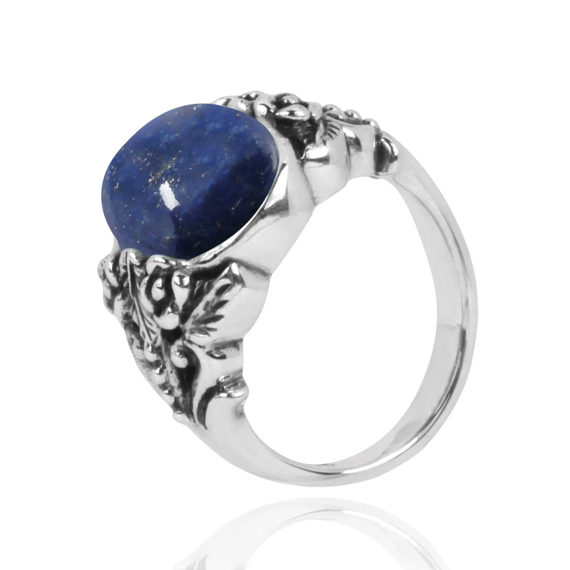 Lapis Lazuli Oxidized Silver Statement Ring