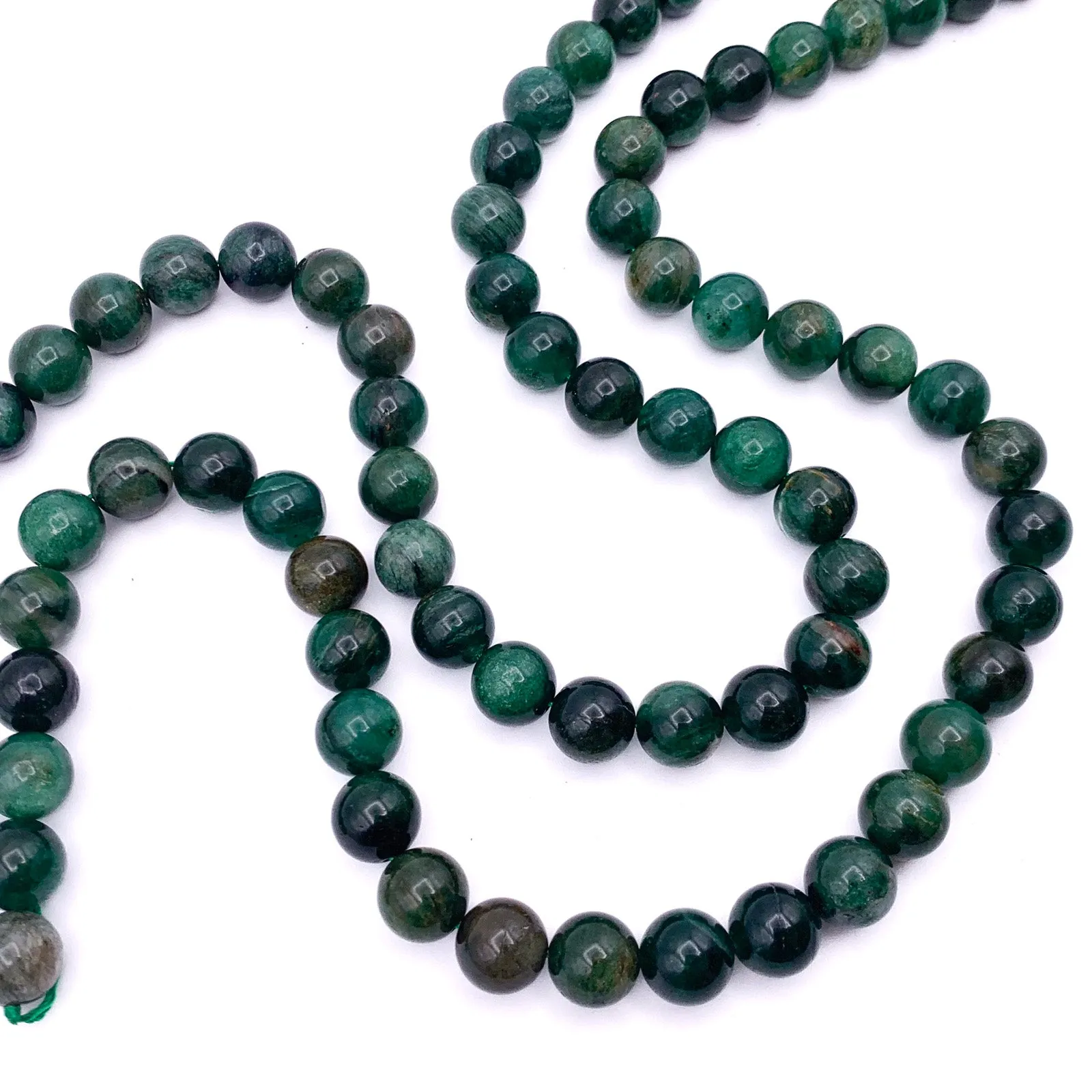 Lepidolite Green 10mm Smooth Rounds Bead Strand