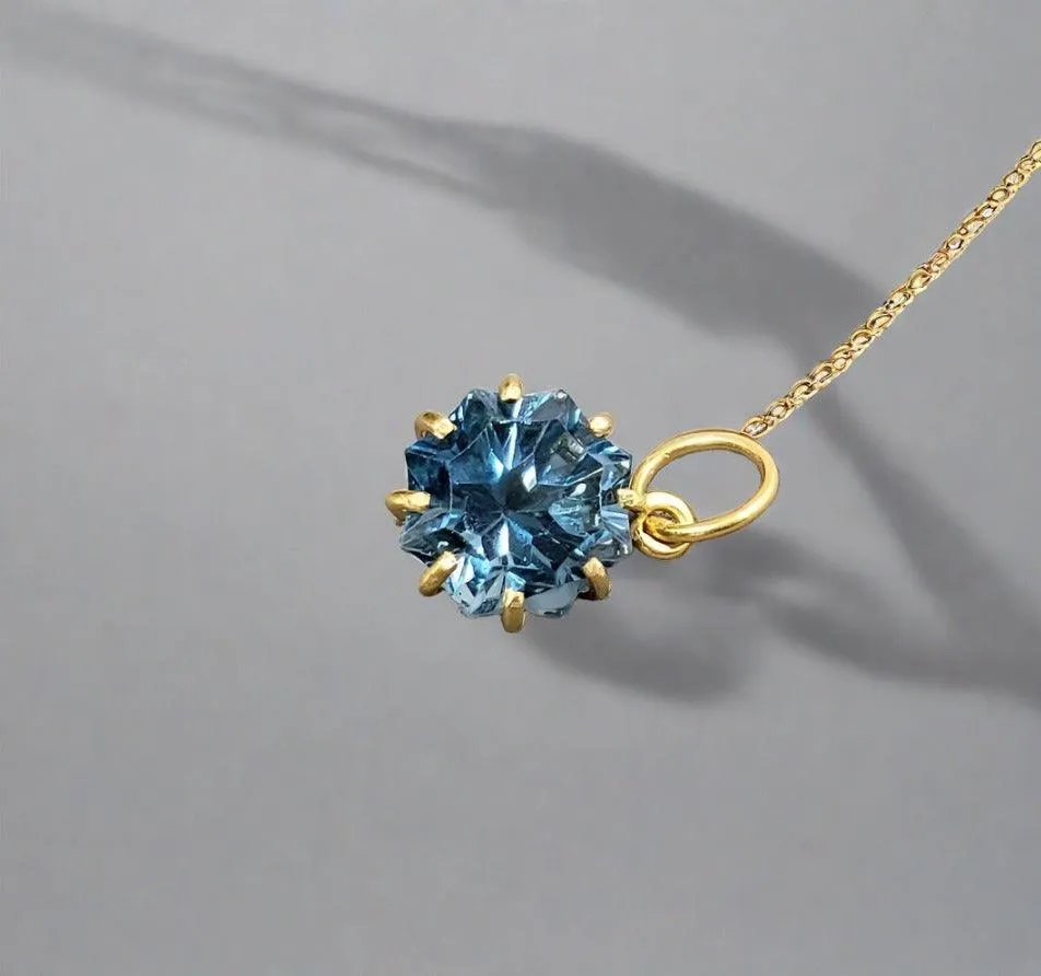 London Blue Topaz 18k Gold Pendant