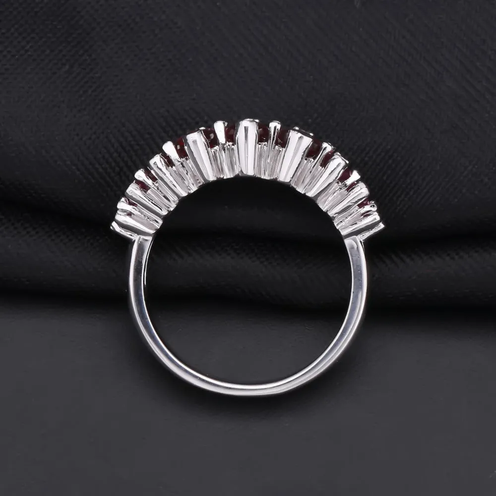 Luxurious Natural Rose Pomegranate Ring for Women with S925 Silver