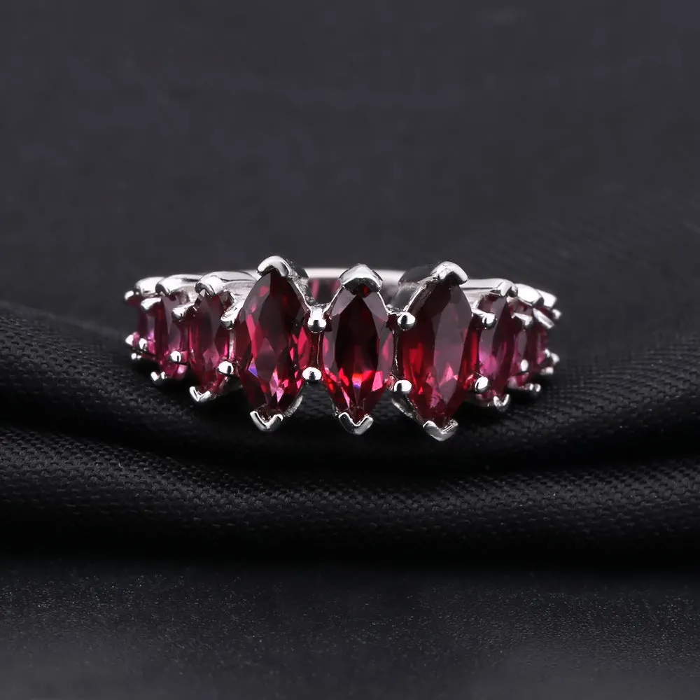 Luxurious Natural Rose Pomegranate Ring for Women with S925 Silver