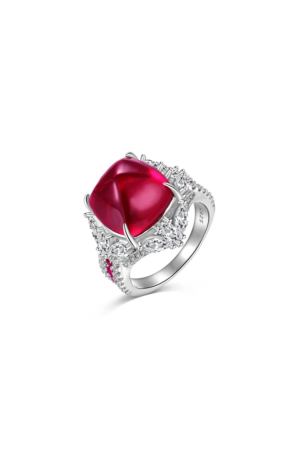 Luxurious Sugar Tower Ruby Engagement Ring