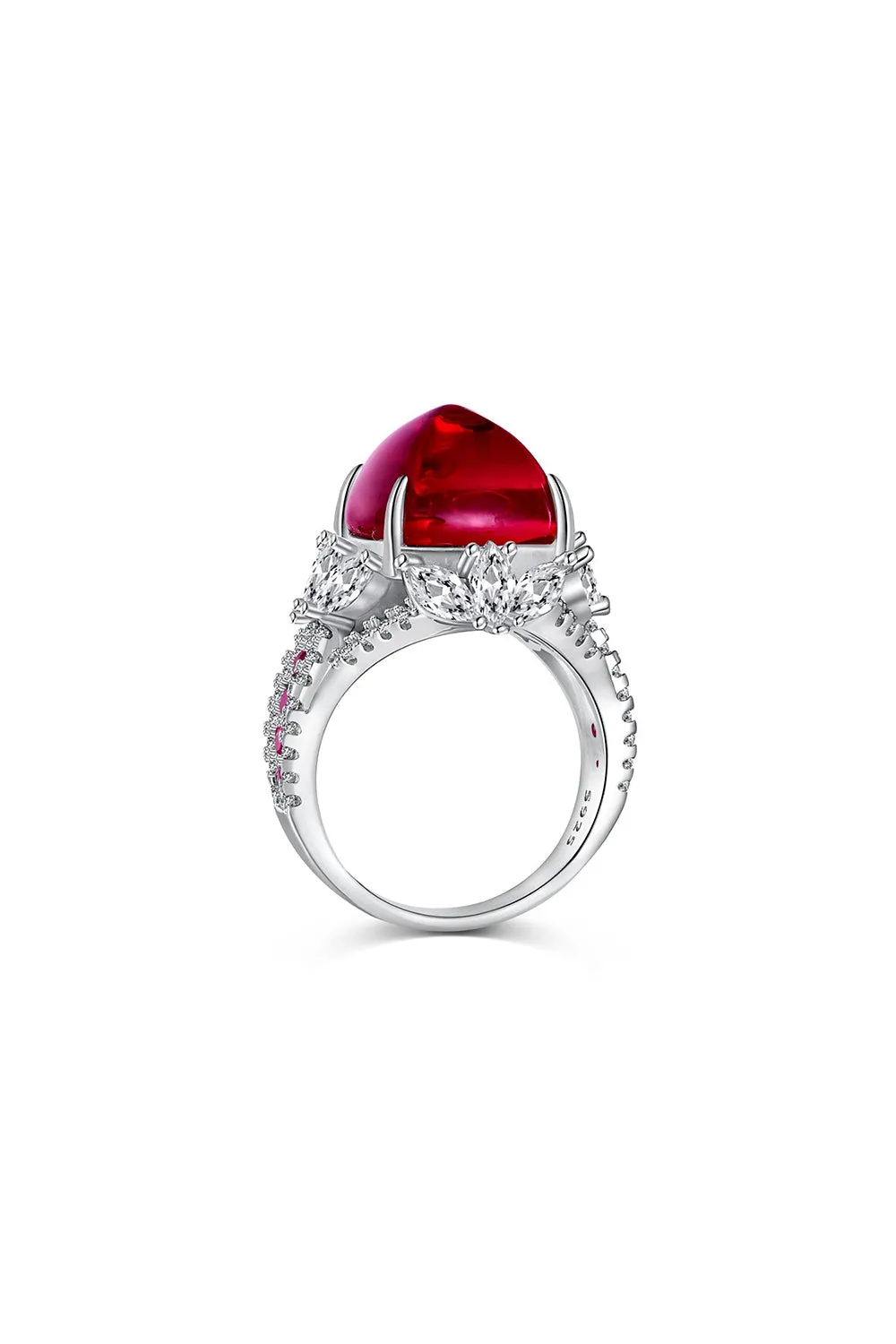 Luxurious Sugar Tower Ruby Engagement Ring