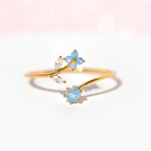 Luxurious Women Flower Little Daisy Petal Flower Copper Electroplating Rings