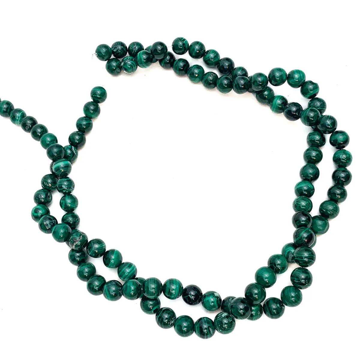 Malachite 8mm Smooth Rounds Bead Strand